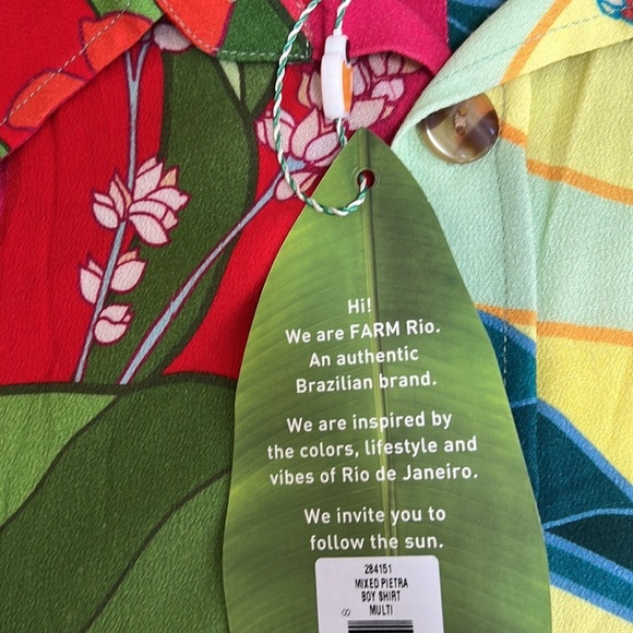 New! FARM RIO size L mixed print front button top - Picture 7 of 10